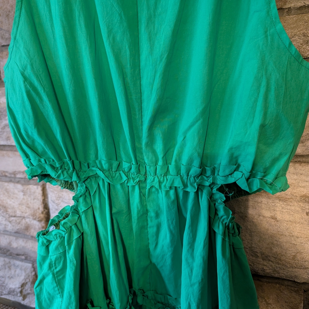 Green Sleeveless Tiered Maternity Dress - Picture 8 of 8